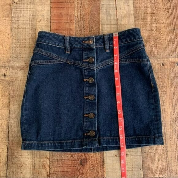 Pacsun women's size 24 button front denim mini skirt - Picture 3 of 4